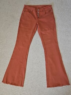 Cowgirl Tuff Rust Orange Bootcut Jeans Button Fly